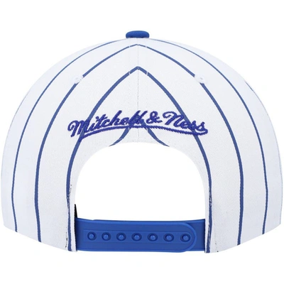 Shop Mitchell & Ness White New York Knicks Hardwood Classics Pinstripe Snapback Hat