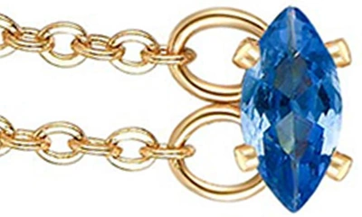 Ettika Double Piercing Chain Drop Earrings In Tanzanite