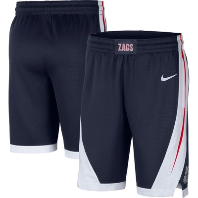 Shop Nike Navy Gonzaga Bulldogs Replica Performance Basketball Shorts