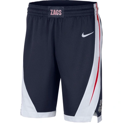 Shop Nike Navy Gonzaga Bulldogs Replica Performance Basketball Shorts