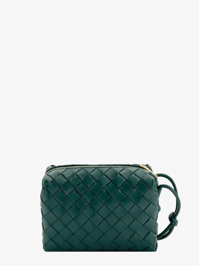 Shop Bottega Veneta Woman Loop Woman Green Shoulder Bags