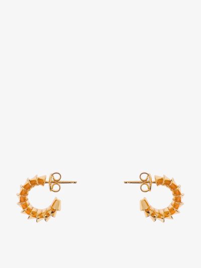 Shop Bottega Veneta Woman Pleat Woman Gold Earrings