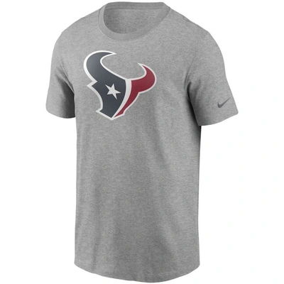 Shop Nike Heathered Gray Houston Texans Primary Logo T-shirt In Heather Gray