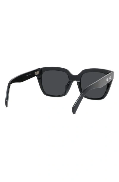 Shop Celine 56mm Cat Eye Sunglasses In Shiny Black / Smoke