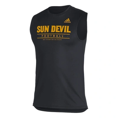 Shop Adidas Originals Adidas Black Arizona State Sun Devils Sideline Football Locker Creator Aeroready Sleeveless T-shirt