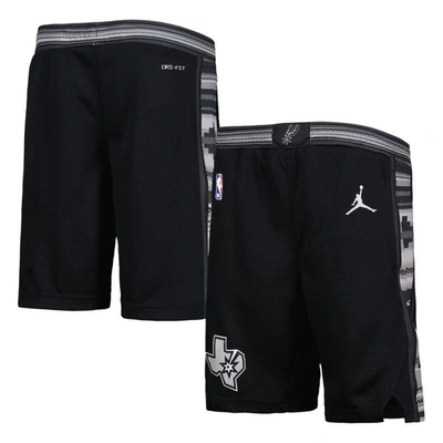 Shop Jordan Brand Youth  Black San Antonio Spurs Statement Edition Swingman Performance Shorts