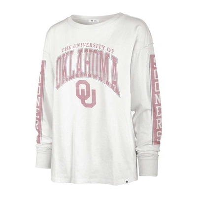Shop 47 ' Cream Oklahoma Sooners Statement Soa 3-hit Long Sleeve T-shirt In White