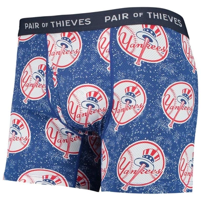 Shop Pair Of Thieves Navy/blue New York Yankees Super Fit 2-pack Boxer Briefs Set