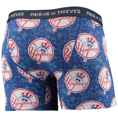 Shop Pair Of Thieves Navy/blue New York Yankees Super Fit 2-pack Boxer Briefs Set