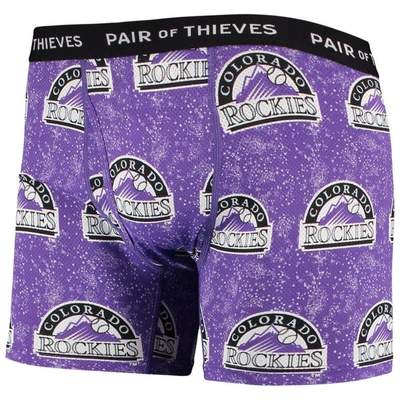 Shop Pair Of Thieves Black/purple Colorado Rockies Super Fit 2-pack Boxer Briefs Set