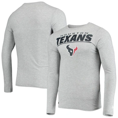Shop New Era Heathered Gray Houston Texans Combine Authentic Stated Long Sleeve T-shirt In Heather Gray