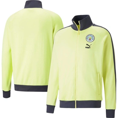 Shop Puma Yellow Manchester City Ftblheritage T7 Raglan Full-zip Track Jacket