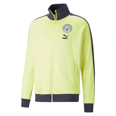 Shop Puma Yellow Manchester City Ftblheritage T7 Raglan Full-zip Track Jacket