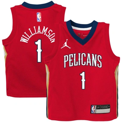 Shop Jordan Brand Toddler  Zion Williamson Red New Orleans Pelicans 2020/21 Jersey