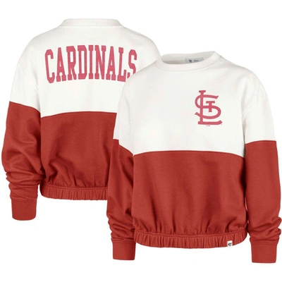 Shop 47 ' White/red St. Louis Cardinals Take Two Bonita Pullover Sweatshirt