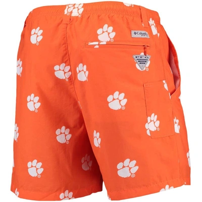Shop Columbia Orange Clemson Tigers Pfg Backcast Ii Omni-shade Hybrid Shorts