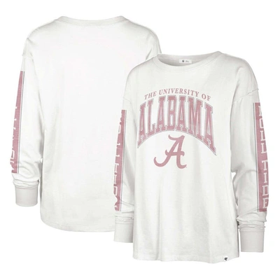 Shop 47 ' Cream Alabama Crimson Tide Statement Soa 3-hit Long Sleeve T-shirt In White