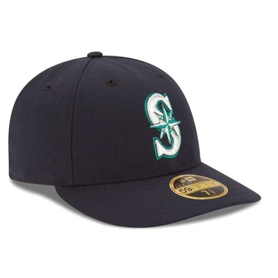 New Era Men's Navy Seattle Mariners Authentic Collection On Field Low Profile Game 59fifty Fitted Hat In Navy