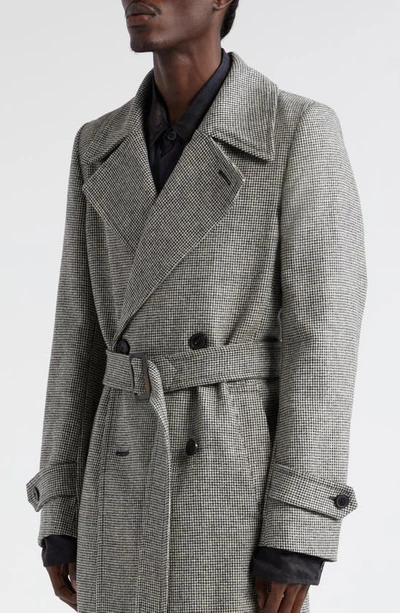 Shop Dries Van Noten Roresby Check Wool Coat In Black 900