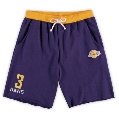 Shop Majestic Anthony Davis Purple Los Angeles Lakers Big & Tall French Terry Name & Number Shorts