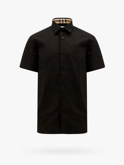 Shop Burberry Man Sherfield Man Black Shirts