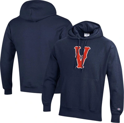 Shop Champion Navy Virginia Cavaliers Vintage Vault Logo Reverse Weave Pullover Hoodie