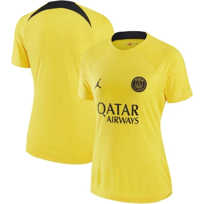 Shop Jordan Brand Yellow Paris Saint-germain 2022/23 Pre-match Raglan Performance Top