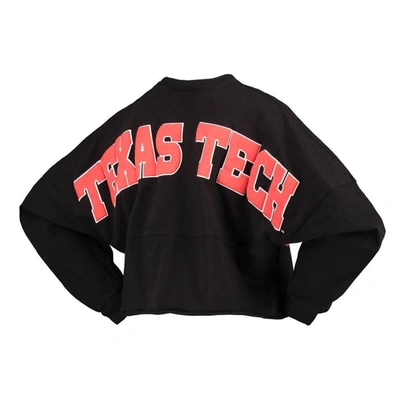 Shop Spirit Jersey Black Texas Tech Red Raiders Laurels Crop Long Sleeve T-shirt