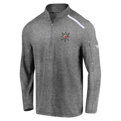 Shop Fanatics Branded Heathered Gray Vegas Golden Knights Special Edition Quarter-zip Jacket In Heather Gray
