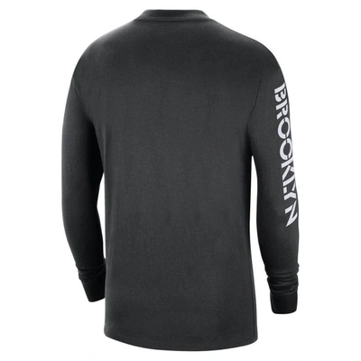 Shop Jordan Brand Black Brooklyn Nets Courtside Max 90 Vintage Wash Statement Edition Long Sleeve T-shirt