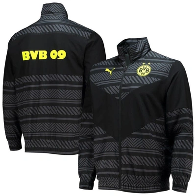 Shop Puma Black Borussia Dortmund 2022/23 Pre-match Full-zip Jacket
