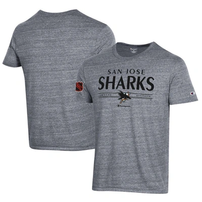 Shop Champion Gray San Jose Sharks Tri-blend T-shirt