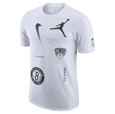 Shop Jordan Brand White Brooklyn Nets Courtside Statement Edition Max90 T-shirt