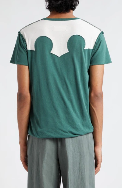 Shop Maison Margiela Décortiqué Cotton Logo T-shirt In Green