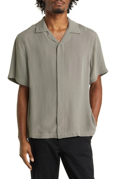 Shop Saturdays Surf Nyc York Mini Houndstooth Check Button-up Camp Shirt In Bungee