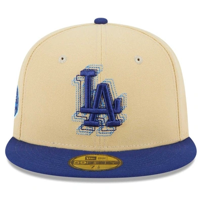 Shop New Era Cream/royal Los Angeles Dodgers Illusion 59fifty Fitted Hat