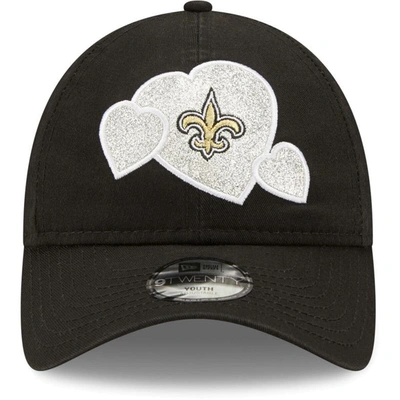 Shop New Era Girls Toddler  Black New Orleans Saints Hearts 9twenty Adjustable Hat