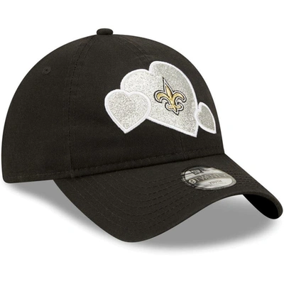 Shop New Era Girls Toddler  Black New Orleans Saints Hearts 9twenty Adjustable Hat