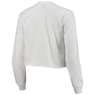 Shop Image One White Clemson Tigers Retro Campus Crop Long Sleeve T-shirt