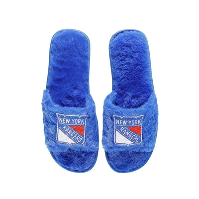 Shop Foco Royal New York Rangers Rhinestone Fuzzy Slippers