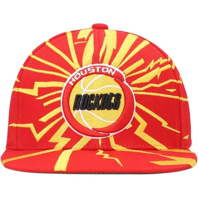 Shop Mitchell & Ness Red Houston Rockets Hardwood Classics Earthquake Snapback Hat