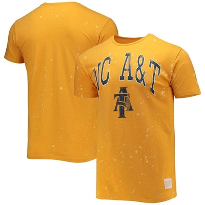 Shop Retro Brand Original  Gold North Carolina A&t Aggies Bleach Splatter T-shirt