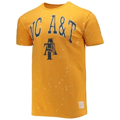 Shop Retro Brand Original  Gold North Carolina A&t Aggies Bleach Splatter T-shirt