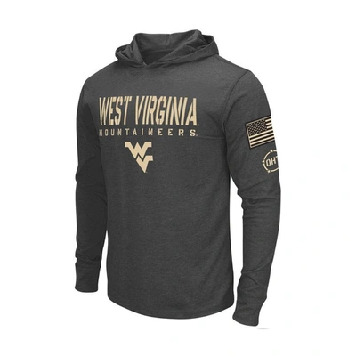 Shop Colosseum Heather Black West Virginia Mountaineers Team Oht Military Appreciation Long Sleeve Hoodie