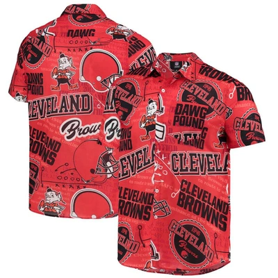 Shop Foco Orange Cleveland Browns Thematic Button-up Shirt