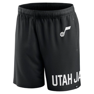 Shop Fanatics Branded Black Utah Jazz Free Throw Mesh Shorts