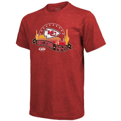 Shop Majestic Threads Red Kansas City Chiefs Super Bowl Lvii Tri-blend Desert T-shirt