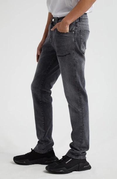 Shop Dolce & Gabbana Slim Fit Distressed Jeans In Dark Grey
