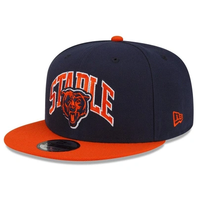 Shop New Era X Staple New Era Navy/orange Chicago Bears Nfl X Staple Collection 9fifty Snapback Adjustable Hat