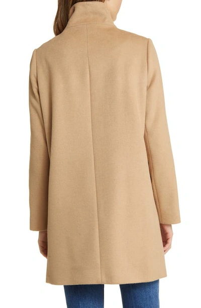 Sam Edelman Longline Wool Blend Coat In Camel